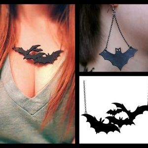 Bat Necklace & Earring Set